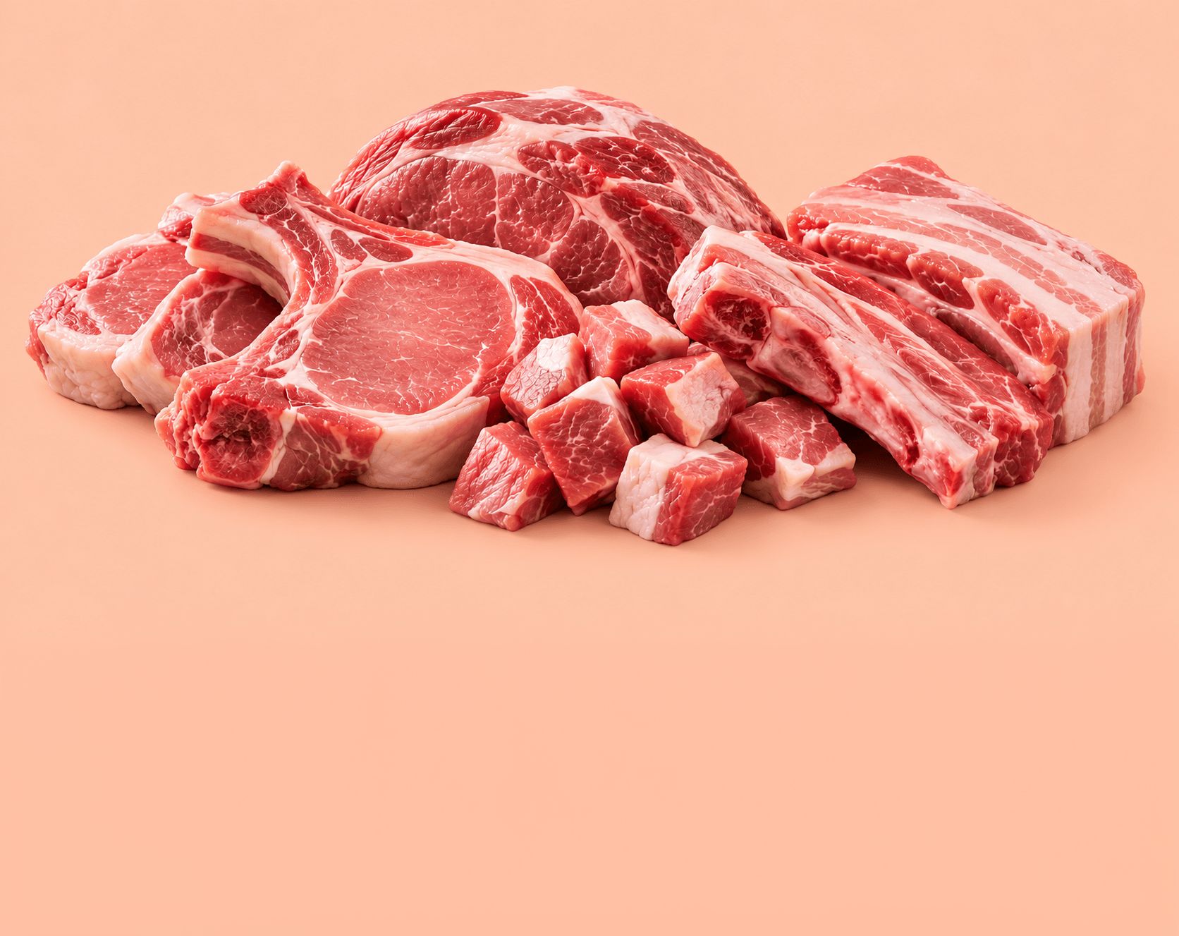Chuletas de cerdo frescas